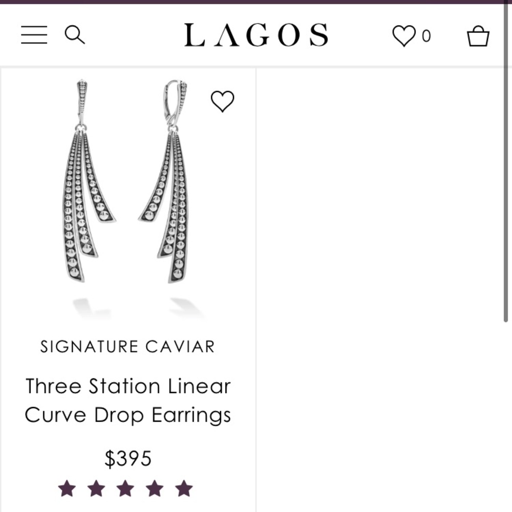 LAGOS Signature Caviar Three Station Linear Drop Earring